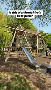 A montage video showcasing the facilities at Hartham Common Park in Hertford, highlighting the playground equipment, sand pit, water play area, and skate park.