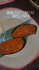 A montage-style reel showcasing a variety of Japanese dishes at Mitsu, including sushi, tempura, pork sando, and matcha desserts, set to Japanese music.