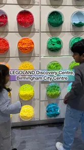 A family vlog showcasing a visit to the LEGOLAND Discovery Centre in Birmingham, highlighting various attractions including Miniland, soft play areas, rides, building stations, and the on-site cafe.