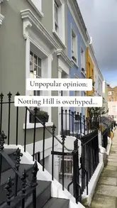 Here are a few options for your SEO alt text, depending on what is most prominent in your photo:

**Option 1 (Focus on the aesthetic):**
"A woman walking past colorful pastel houses in Notting Hill, London, on a sunny day."

**Option 2 (Focus on the travel vibe):**
"Main character moment walking through the charming, vibrant streets of Notting Hill in London."

**Option 3 (Descriptive & SEO-friendly):**
"Scenic view of pastel-colored Victorian townhouses on a picturesque street in Notting Hill, London."

**Best practice tip:** If the image is a selfie or includes you, use **Option 1 or 2**. If the image is just the houses, use **Option 3**.