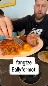 Here are a few options for your SEO alt text, keeping under the 125-character limit:

*   **Option 1 (Descriptive):** A large, traditional Full Irish breakfast with eggs, bacon, and toast served at Yangtze Restaurant in Ballyfermot.
*   **Option 2 (Focus on value):** Full Irish fry up breakfast featuring plenty of food for €14.50 at Yangtze Restaurant, Ballyfermot.
*   **Option 3 (Concise):** A plate of Full Irish breakfast fry up at Yangtze Restaurant in Ballyfermot.

**Recommendation:** Option 1 is generally the best for SEO as it includes the specific location and the name of the meal.