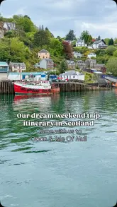 A travel vlog documenting a weekend trip to Oban and the Isle of Mull, featuring scenic train travel, brunch at Oban Bay Hotel, and a relaxing stay at the Isle of Mull Hotel & Spa.