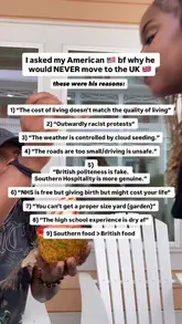 Here are a few options for your SEO alt text, depending on what is actually shown in the image (assuming it is a list or a social media post):

**Option 1 (Descriptive):**
"A social media post listing reasons to live in the UK versus the US, sparking a debate on American and British culture."

**Option 2 (Focusing on the content):**
"A screenshot of a viral social media post comparing life in the UK and the US with a humorous caption."

**Option 3 (Concise):**
"Social media post about British and American cultural differences and pros and cons of living in the UK."

**SEO Tip:** Since alt text is primarily for accessibility and search engine indexing, focus on describing the *visual content* of the image rather than the personal caption.