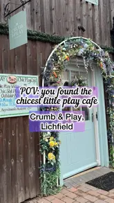 A family-focused tour of Crumb & Play, a children's play cafe featuring a soft play area, an immersive role-play village, and an outdoor play space, alongside a cafe for parents.