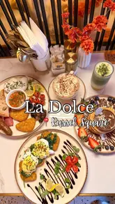 I never do tire of an Instagrammable brunch place; sitting in a velvet booth, under a chandelier, surrounded by cascading florals, served with beautifully presented brunch dishes. Yes I’ll never tire of it. 

If a stunningly decorated cafe with an indulgent all day breakfast menu is also your thing then @londonladolce does not disappoint. We had: 

The full English breakfast 
Mexican hash Benedict (new) 
Pistachio hot chocolate 
Iced Mango matcha latte 
Double chocolate Kunafa croffle 
And chocolate pancake. 

Everything on the menu is halal and they also have an amazing lunch menu. We really enjoyed the food and service and would love to come back. 

#halalfood #foodblogger #brunch #londonfood