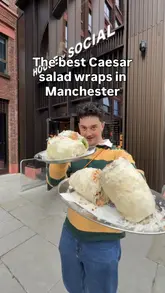 The biggest and the best Caesar salad wrap in Manchester 

@dough_religion are smashing records with taste, size and price of wraps in Manchester - he’s introduced manhattan style Caesar wraps with both chicken and halloumi options - you could EASY share this between two or take a moment between halves. But no judgement from me if you scran it all to yourself😂

These are truly mega 

📍Dough Religion House of Social 
💰 £15 

#manchester #caesarsalad #wrap