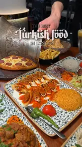 A promotional reel for Bursa Restaurant in London, featuring a montage of various Turkish dishes including kebabs, pide, and desserts, alongside shots of the restaurant interior and the creator enjoying the food.