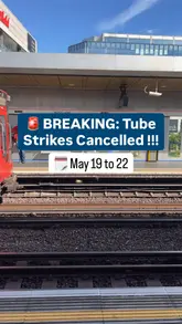 Here are a few SEO-friendly alt text options, depending on the image content:

**Option 1 (Focus on the news):**
"Graphic announcing that London Underground tube strikes scheduled for May 19 to 22 have been cancelled."

**Option 2 (Focus on the content):**
"An infographic displaying London Tube strike updates, including the cancellation of May dates and new June strike dates."

**Option 3 (Concise):**
"London transport update graphic showing cancelled RMT tube strikes and upcoming June strike dates."

**Recommendation:** Option 1 is best for screen readers as it clearly states the primary "breaking news" element.