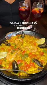 A couple visits Jamon Jamon in Soho for a 'Salsa Thursday' event. The video features shots of Spanish tapas, seafood paella, and sangria, followed by footage of a salsa dance class held in the venue's downstairs area. The creators highlight the relaxed atmosphere and the social aspect of the event.