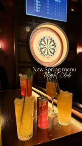 A short, upbeat reel showcasing a visit to Flight Club Darts. The video features clips of friends playing darts, enjoying a variety of new cocktails, and sharing a spread of food including nachos, tacos, sliders, and pizza. The editing is fast-paced and captures the lively social vibe of the venue.