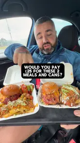 Here are a few options for your SEO alt text, keeping under the 125-character limit:

**Option 1 (Focus on the meal):**
Two delicious smash burgers, loaded fries, and drinks from Fatboyz Strabane restaurant.

**Option 2 (Focus on the offer/content):**
A high-quality smash burger and loaded fries meal deal from Fatboyz Strabane.

**Option 3 (Action-oriented):**
Close-up of a premium smash burger and loaded fries meal from Fatboyz Strabane street food. 

**SEO Tip:** Option 1 is generally the best for SEO as it includes the business name, the specific type of food, and the location.