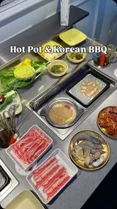 A montage-style video showcasing the food and dining experience at Daiu, a hot pot and Korean BBQ restaurant in Coventry. The video highlights the variety of raw ingredients, the cooking process, and the sushi station.