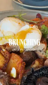 A short, energetic review of a brunch spot in Brighton called Starfish & Coffee. The video features close-ups of various brunch dishes, including poached eggs, asparagus, and a Bloody Mary, alongside shots of the venue's exterior and interior. The creator is shown enjoying the food and coffee, highlighting the vibrant atmosphere.