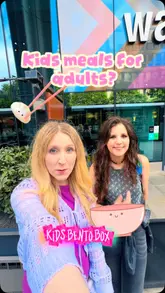 Two creators visit a Wagamama restaurant to investigate whether adults are permitted to order from the children's menu. They document the process of ordering the 'kids bento box', showcase the variety of food included in the meal, and provide a taste test of the items, concluding that it is a high-value dining option.
