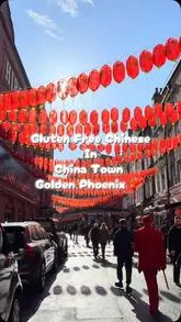 A short vlog-style video showcasing a gluten-free Chinese dining experience at Golden Phoenix in London's Chinatown, highlighting the menu and specific dishes.