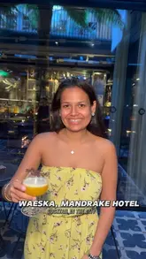 A photo of a person holding a cocktail at Waeska bar in The Mandrake Hotel, promoting their participation in the 'Cocktails in the City' event.