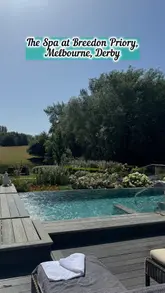 A relaxing venue tour of The Spa at Breedon Priory, highlighting the outdoor pool, sauna, treatment rooms, and dining experience.