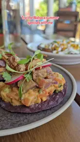 A creator visits a Wahaca restaurant in Brighton to review their new summer specials, including a tuna tostada, a sunshine bowl, and a spritzer cocktail. The video features shots of the menu, the food, and the outdoor seating area.