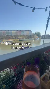 The video follows a creator spending a day in Bristol, visiting several popular spots including Dareshack for coffee, The Granary for lunch, the Harbourside for a walk, Harbour House for small plates, and The Gaffe for a comedy show. It uses a voiceover to guide the viewer through the itinerary.