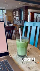 A short, simple reel featuring a visit to a Coffee#1 branch, highlighting the air conditioning and the matcha latte as a reason to visit during a heatwave.
