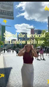 A fast-paced weekend vlog following a creator's trip to London, featuring visits to various cafes, street food markets, and ice cream shops, interspersed with concert footage.