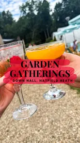 A vlog-style video showcasing a 'Garden Gathering' outdoor dining experience at Down Hall. The video features shots of the venue's garden, the cooking process, and the various courses served, emphasizing the farm-to-fork concept.