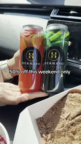 A promotional video for the opening of a new Hermano Desserts drive-through location in Rochdale, featuring a variety of their desserts and mocktails.
