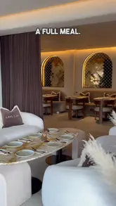 A promotional reel for 'Layl,' a new private lounge in Manchester, featuring shots of the interior, mocktails, Arabic coffee, tea, and a variety of food items including a meat platter and desserts.