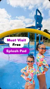 A short, informative reel showcasing the features of the Staple Tye Splash Park in Harlow, Essex, highlighting it as a free family-friendly activity.
