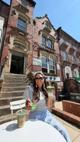 A creator visits M Plus Matcha in Leeds, highlighting the stylish interior, the variety of matcha drinks, and the unique option to choose the strength of the matcha gelato. The video features the creator trying the products and explaining the menu options.
