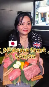 A video review of a Wagyu beef set menu at Kanpai Classic in Soho, London. The creator showcases various cuts of meat, sushi, fries, and tacos, providing a personal recommendation for the dining experience.