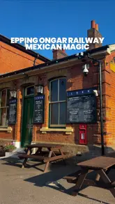 The video documents a 'Mexican Magic' dining experience on the Epping Ongar Railway, showcasing the train journey through the Essex countryside, the station, and the meal served on board.