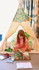 A family-focused reel showcasing a stay at Hilton Northampton, highlighting the 'Family Teepee Package' and a visit to Soccer Shack.