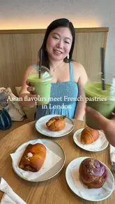 A short, engaging video showcasing a visit to Rise & Fold Bakehouse in London, highlighting their fusion of French pastry techniques with Asian flavors, including various pastries and matcha lattes.