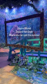 A montage video showcasing the 'Beyond Monet' and 'Beyond Van Gogh' immersive art exhibition, featuring projections of famous paintings and interactive installations.