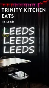 A short video showcasing the rotating street food vendors at Trinity Kitchen in Leeds, featuring specific dishes from 'Taste of Sri Lanka' and 'Chicken Bandits'.