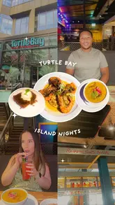A couple visits Turtle Bay to experience their 'Island Nights' deal, featuring a 90-minute bottomless drinks offer alongside a two-course meal. The video documents their evening, including the food, drinks, and the changing atmosphere of the venue.