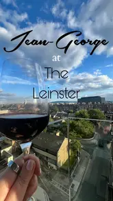 A montage showcasing the rooftop dining experience at Jean-Georges at The Leinster in Dublin, featuring views of the city, various dishes, and the restaurant's atmosphere.