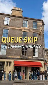 A creator provides a helpful guide on how to skip the long queues at Lannan Bakery in Edinburgh by using their online pre-order system. She demonstrates the website ordering process, visits the Lannan Pantry to collect her order, and showcases the high-quality pastries and bread.