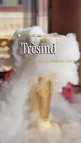 A polished, visually appealing showcase of the set lunch menu at Trèsind Mayfair, an Indian fine-dining restaurant in London. The video features close-up shots of various dishes, including pani puri, butter chicken, and desserts, alongside glimpses of the restaurant's interior and the menu.