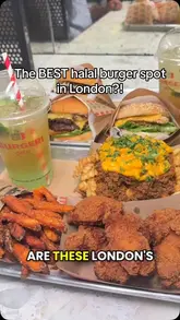 A short, fast-paced review of Burgeri in Soho, London, showcasing their halal burger menu, including smash burgers, loaded fries, chicken wings, and mocktails. The video uses text overlays to highlight key menu items and the overall vibe of the venue.