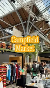 A vlog-style video showcasing a visit to Campfield Market in Manchester, highlighting the various small businesses and food vendors, followed by a brunch visit to Layla's.