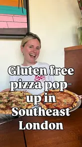 A creator visits a 100% gluten-free pizza pop-up hosted at Mauby in Brockley, showcasing the menu, appetizers, and a special collaboration pizza.