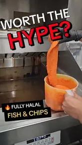 A promotional video for Mother Hubbard's featuring the preparation and presentation of their spicy fish and chips, chicken burger, and various dipping sauces. The video highlights the food's appearance and the casual dining environment.