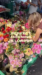 A vlog-style reel documenting a Sunday morning in Queen's Park, London, starting with breakfast at Casa Felicia and continuing with a visit to the local farmers market.