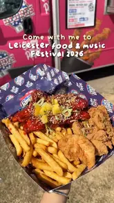 A fast-paced recap video of the Leicester Food & Music Festival at Abbey Park, showcasing various street food vendors, live music performances, a craft market, and funfair attractions.