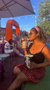 A short, energetic reel showcasing an outdoor cinema screening of 'Some Like It Hot' at Everyman on the Canal, featuring the creator enjoying the event and promoting an upcoming theatre show.