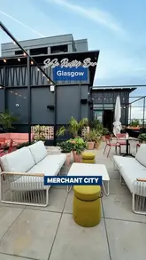 A short promotional video showcasing the SiSi rooftop bar in Glasgow, highlighting its city views, interior decor, and cocktail menu.
