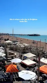 A short, aesthetic montage showcasing a solo day out in Brighton, featuring a visit to a cafe, a walk through the streets, and a view of the beach.