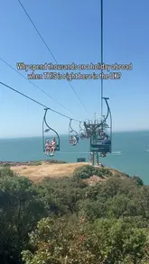 A POV video showcasing the chairlift ride at The Needles Landmark Attraction on the Isle of Wight, highlighting the scenic coastal views to promote UK travel.
